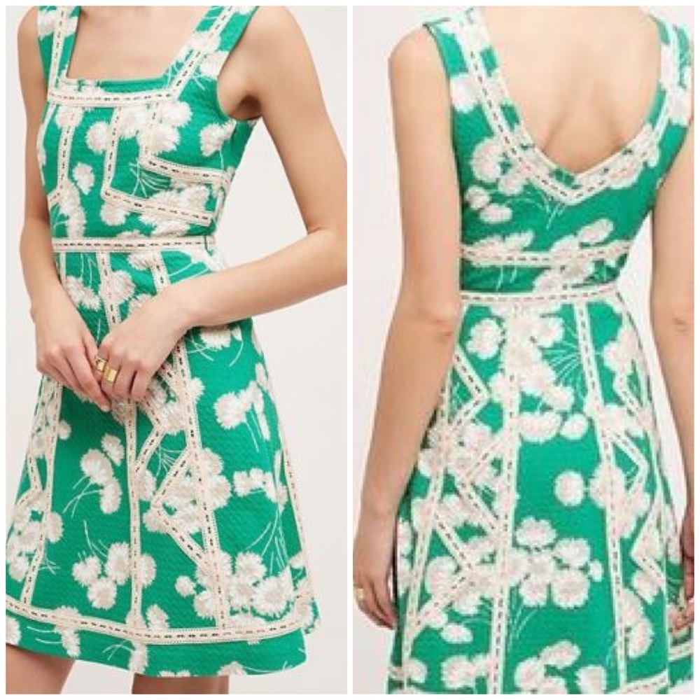NWT Maeve Anthropologie Emma Green Dress 10